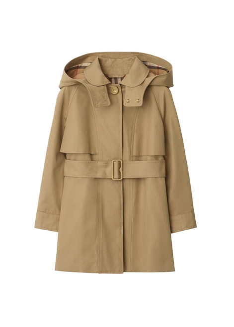BURBERRY-Cotton hooded trench coat