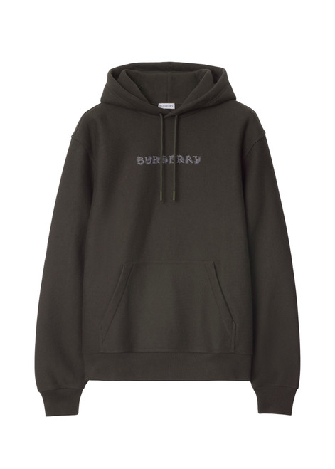 BURBERRY-Paisley logo cotton hoodie