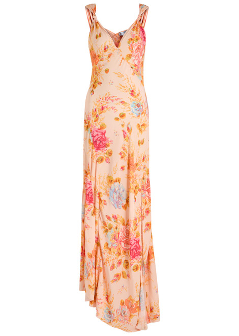 NEVER FULLY DRESSED-Floral Sofia satin maxi dress