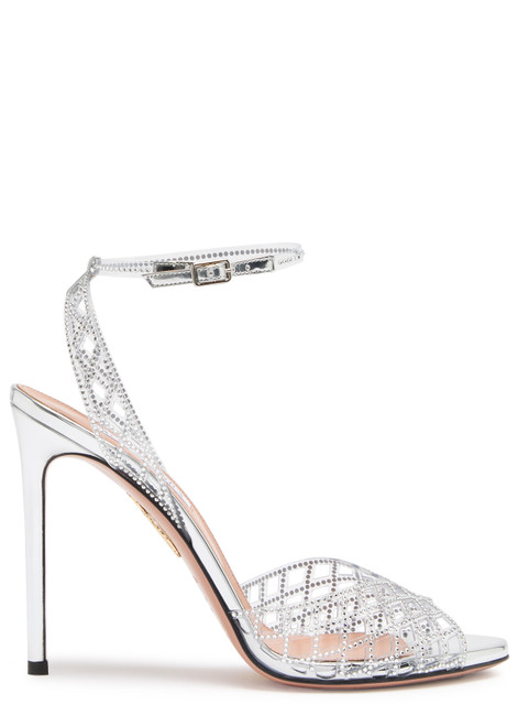 AQUAZZURA-Lumiere 105 crystal-embellished sandals 