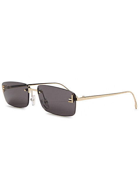 FENDI-Fendi First rimless rectangle-frame sunglasses