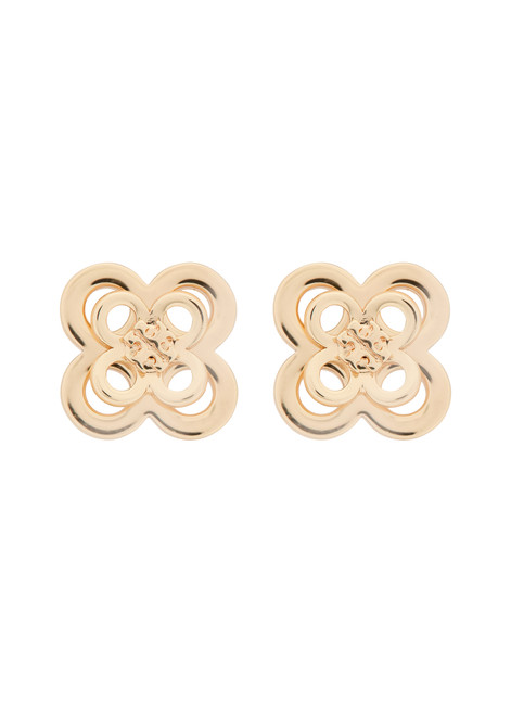 TORY BURCH-Kira Clover 18kt gold-plated stud earrings