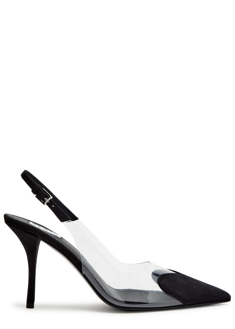 ALAÏA-Coeur 90 suede slingback pumps