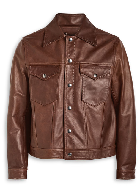SECOND LAYER-Trucker leather jacket 