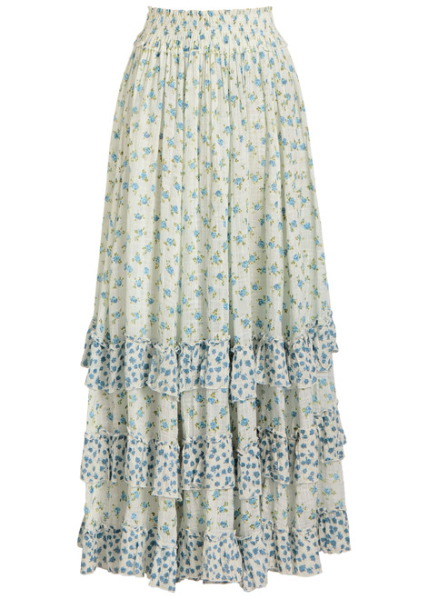 FREE PEOPLE-Brynn floral-print cotton-blend midi skirt