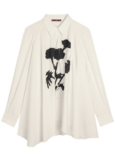 HIGH-Thank You printed crepe shirt