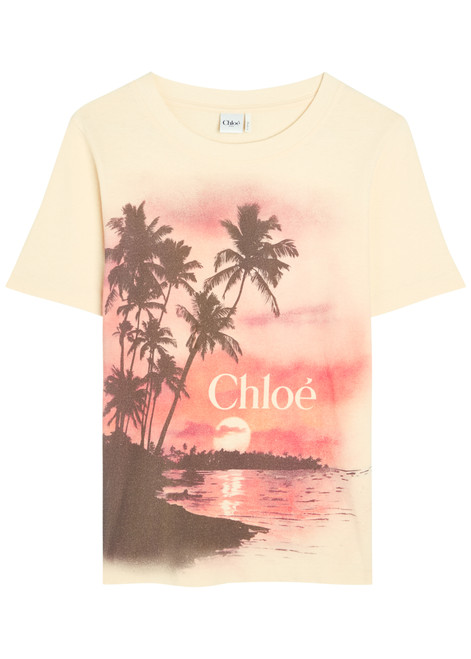 CHLOE-Printed cotton T-shirt