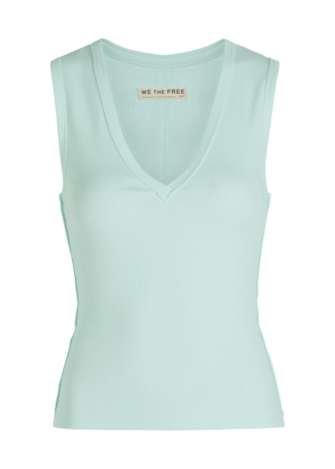 FREE PEOPLE-Neria ribbed stretch-cotton tank