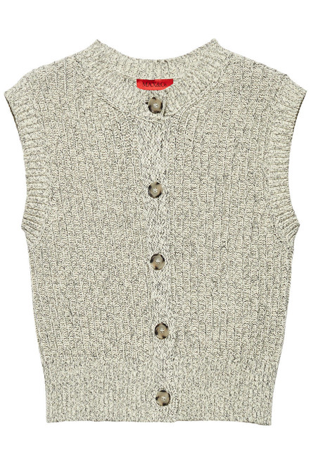 MAX&CO-Sleeveless cotton-knit cardigan