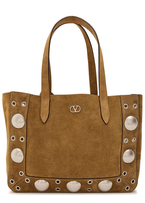 VALENTINO GARAVANI-Nellcôte medium studded suede tote