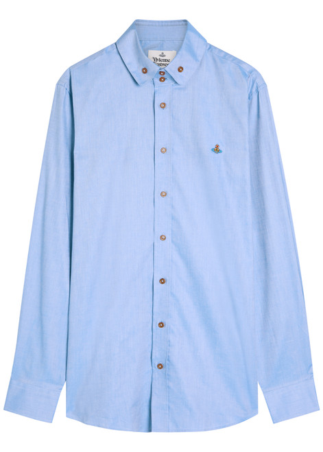 VIVIENNE WESTWOOD-Krall logo-embroidered cotton shirt