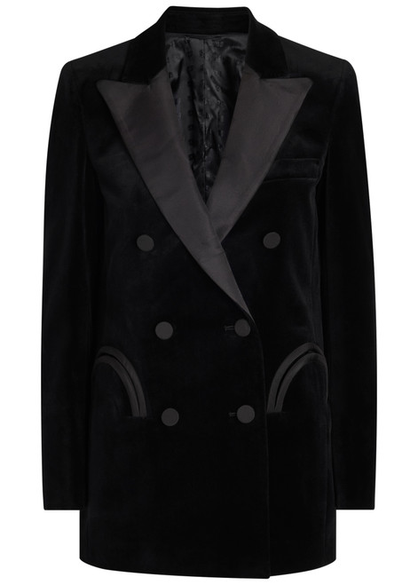 BLAZE MILANO-Everyday double-breasted velvet blazer