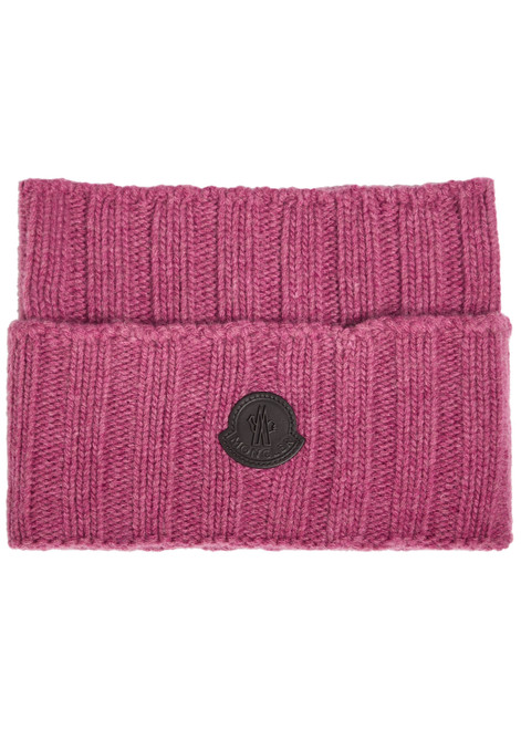 MONCLER-Logo-appliquéd wool and cashmere-blend collar