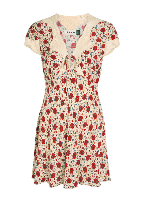 RIXO-Lacie floral-print crepe de chine mini dress