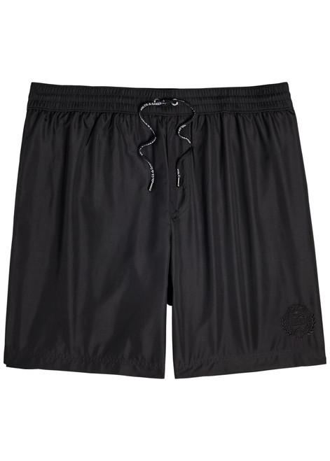 DOLCE & GABBANA-Logo-embroidered shell swim shorts