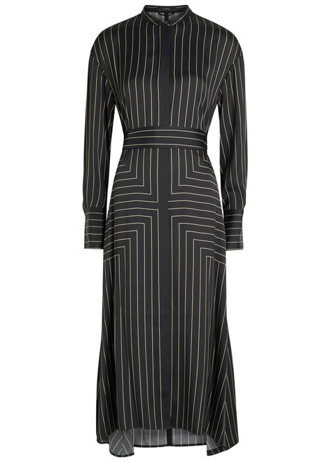 JOSEPH-Orlana striped silk-blend midi shirt dress