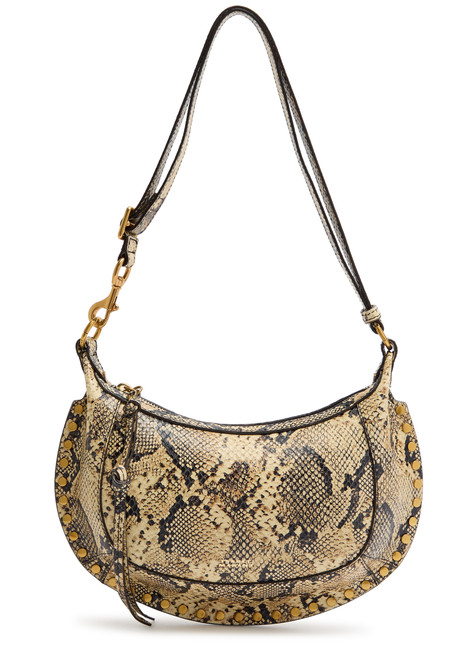 ISABEL MARANT-Oskan Moon python-effect leather shoulder bag