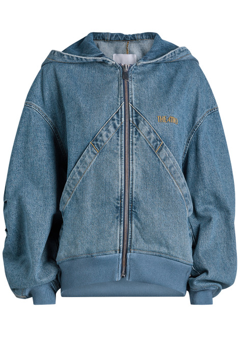 THE ATTICO-Hooded denim bomber jacket