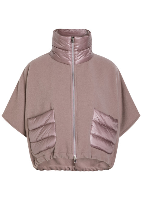 HERNO-Panelled wool-blend poncho
