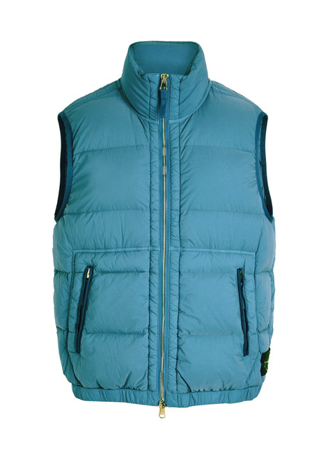 STONE ISLAND-Quilted logo-patch gilet