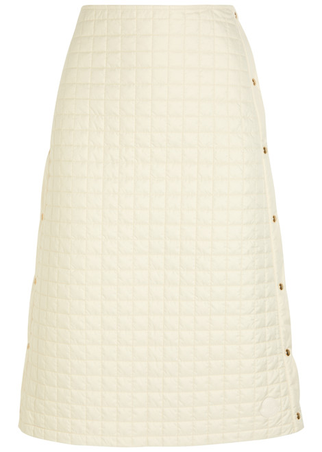 MONCLER-Quilted shell midi skirt
