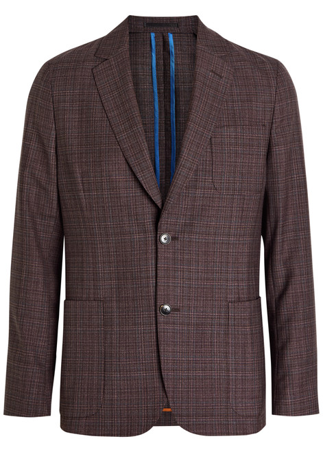 PAUL SMITH-Checked wool blazer