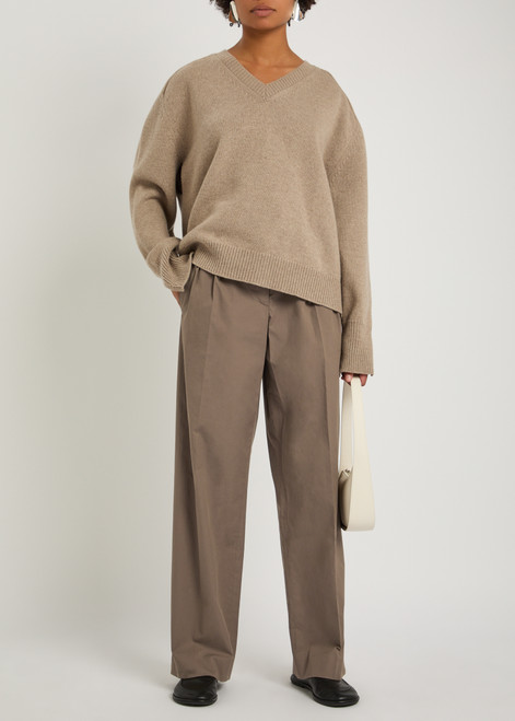 Alfidis pleated cotton-poplin trousers