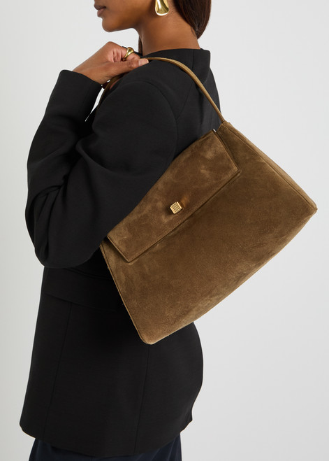 Audrey suede top handle bag