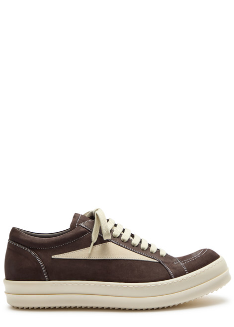 RICK OWENS-Suede and leather sneakers