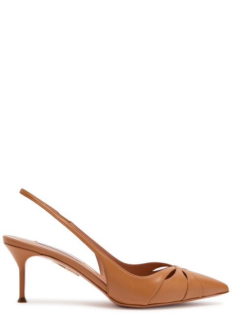 AQUAZZURA-Moves 65 leather slingback pumps