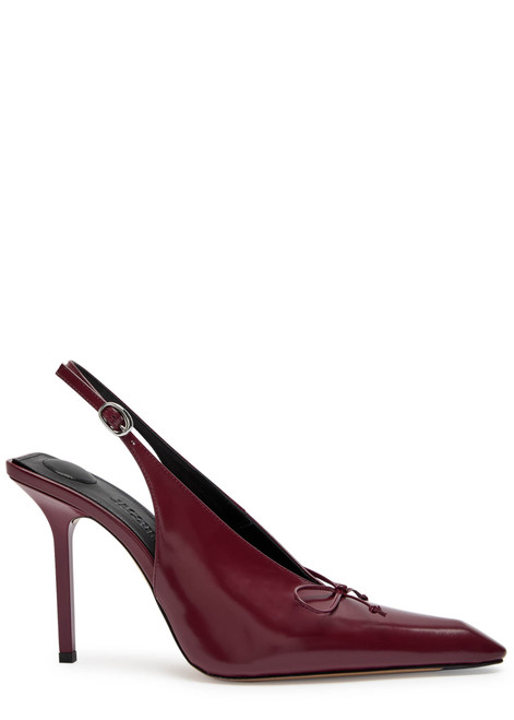 JACQUEMUS-Les High Cubisto 100 leather slingback pumps