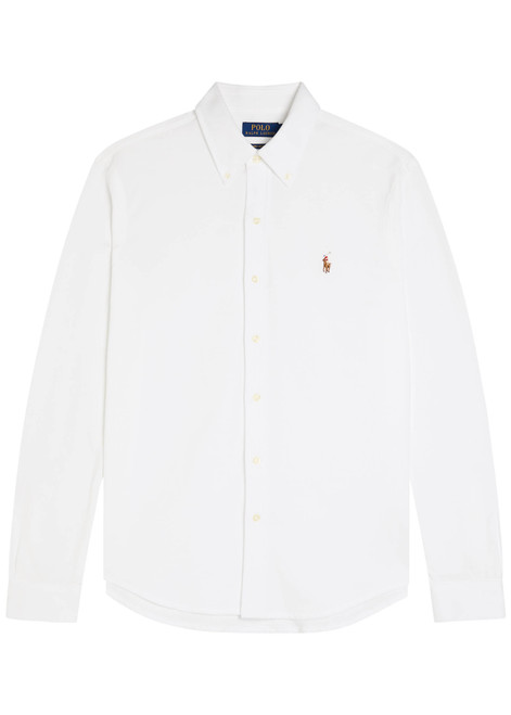 POLO RALPH LAUREN-Logo-embroidered piqué cotton shirt