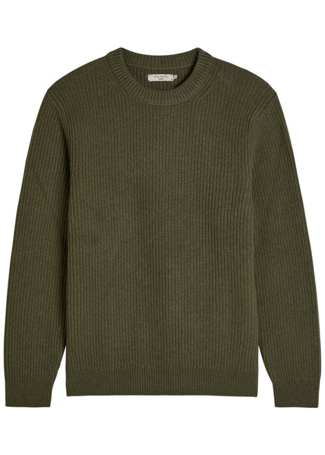 NUDIE JEANS-August ribbed-knit wool sweatshirt 