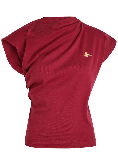 VIVIENNE WESTWOOD-Hebo asymmetric stretch-cotton top