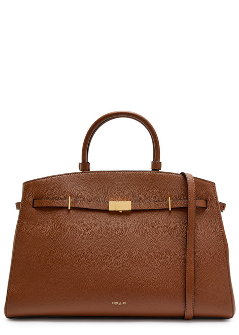 DEMELLIER-The Hudson grained leather top handle bag