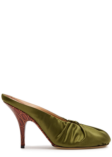 DRIES VAN NOTEN-Ruched satin mule