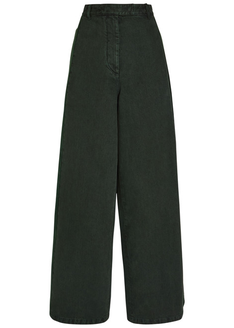 DRIES VAN NOTEN-Penn velvet-trimmed denim trousers