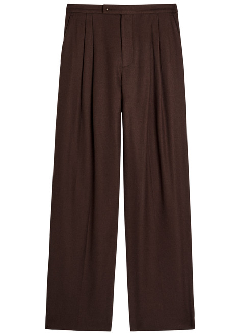 VINCE-Pleated wide-leg woven trousers