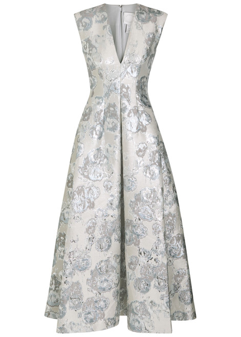 HUISHAN ZHANG-Kyle metallic-jacquard midi dress