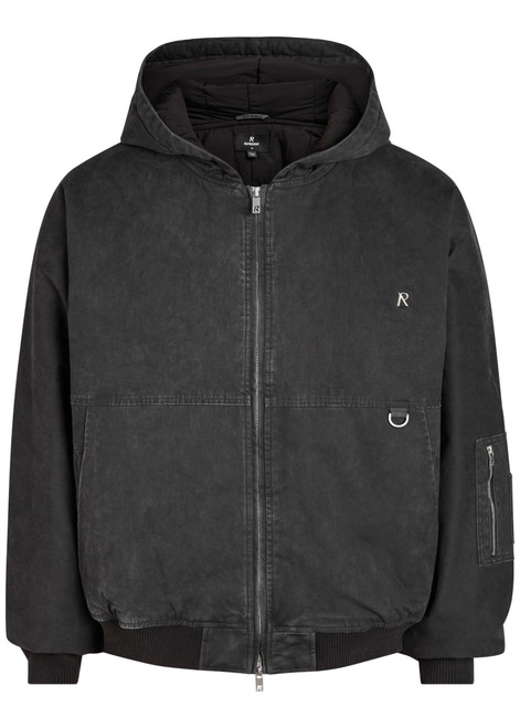 REPRESENT-Hooded brushed stretch-cotton bomber jacket