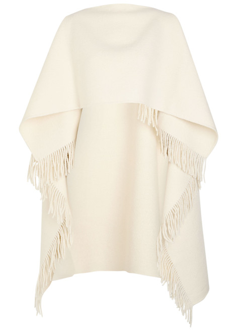 TOTEME-Fringed wool-blend poncho