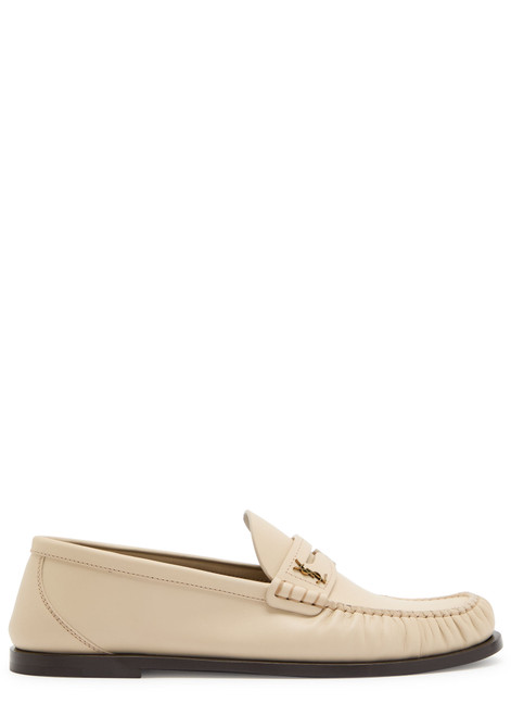SAINT LAURENT-Logo-plaque leather loafers