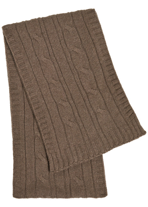 JOHN SMEDLEY-Wooton cable-knit cashmere and wool-blend scarf