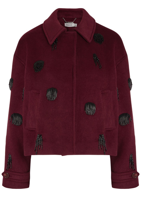 SIMKHAI-Katya bead-embellished wool-blend jacket