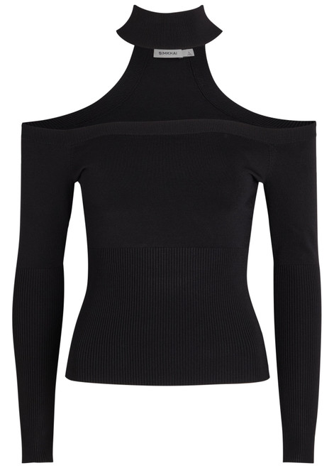 SIMKHAI-Lila choker-effect knit top