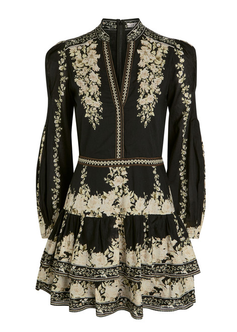 ALICE + OLIVIA-Valencia floral-print cotton mini dress