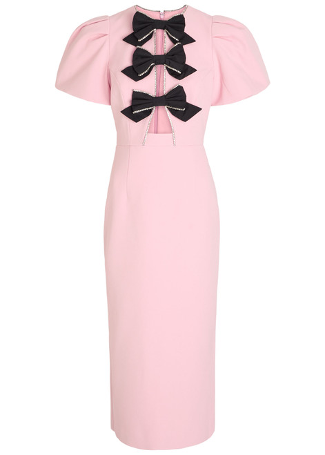 REBECCA VALLANCE-Nemy bow-embellished crepe midi dress