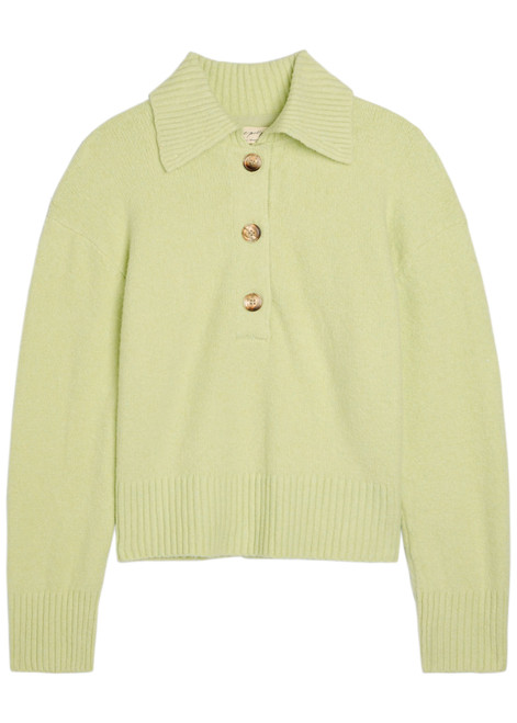 FREE PEOPLE-Trading Up cotton-blend polo jumper 