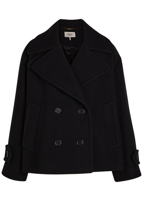 CHLOE-Double-breasted wool-blend jacket