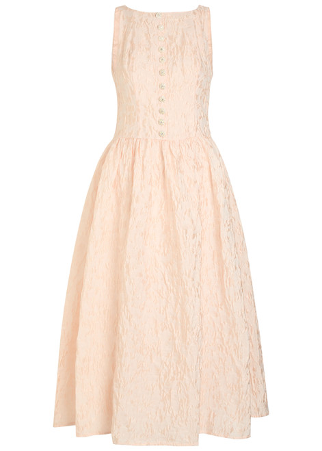 SISTER JANE-Sun Soaked floral-jacquard cloqué midi dress